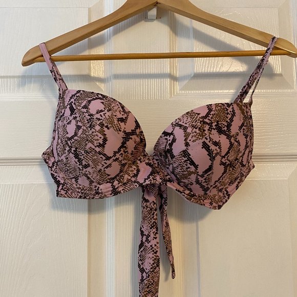 Rachel Roy Underwire Bikini Swim Top - Python Pink Medium M - NWT - Picture 2 of 7